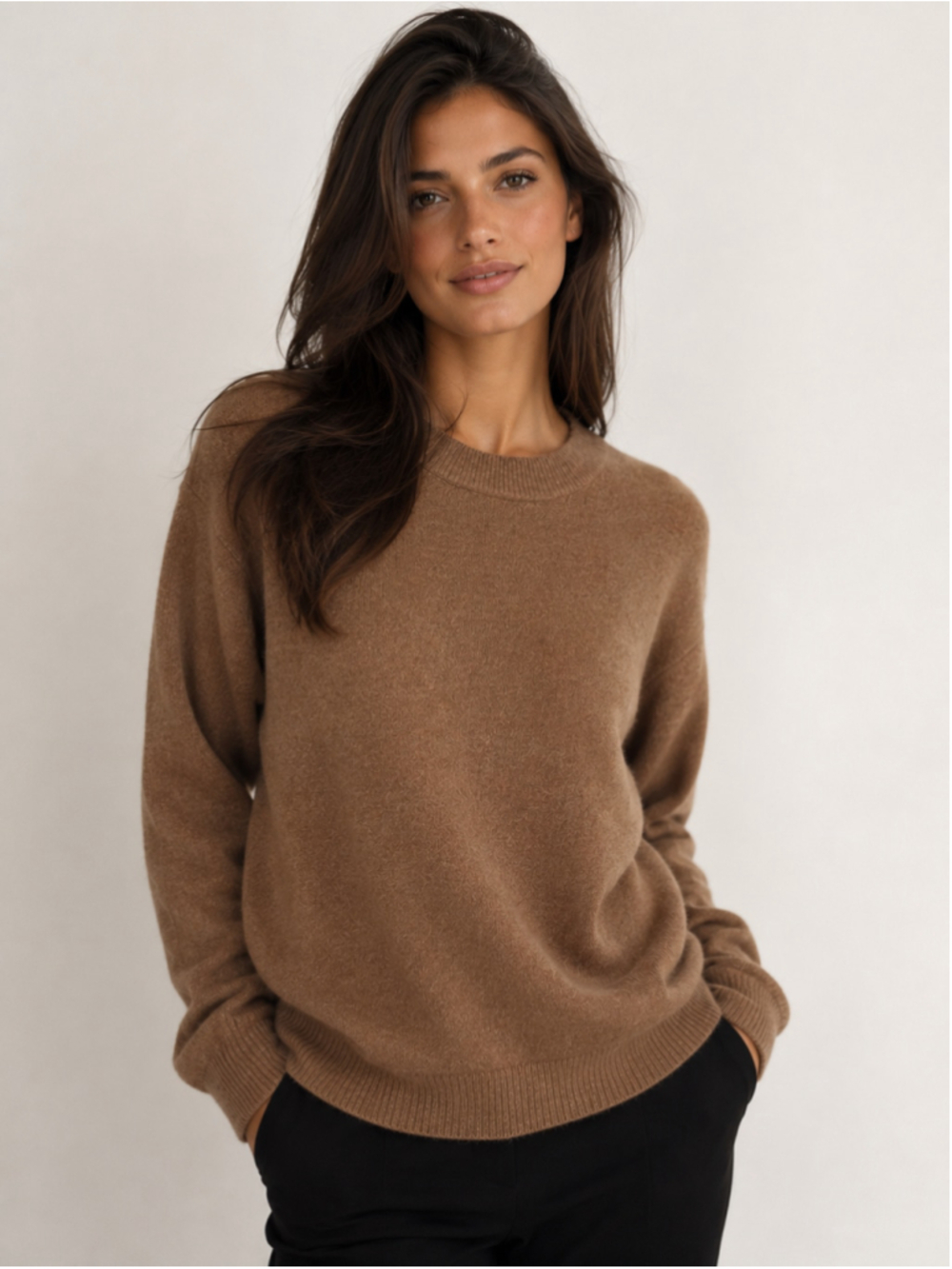 J.Crew Camel Wool Crewneck Sweater L Old Money Quiet Luxury Parisian Scandi Chic